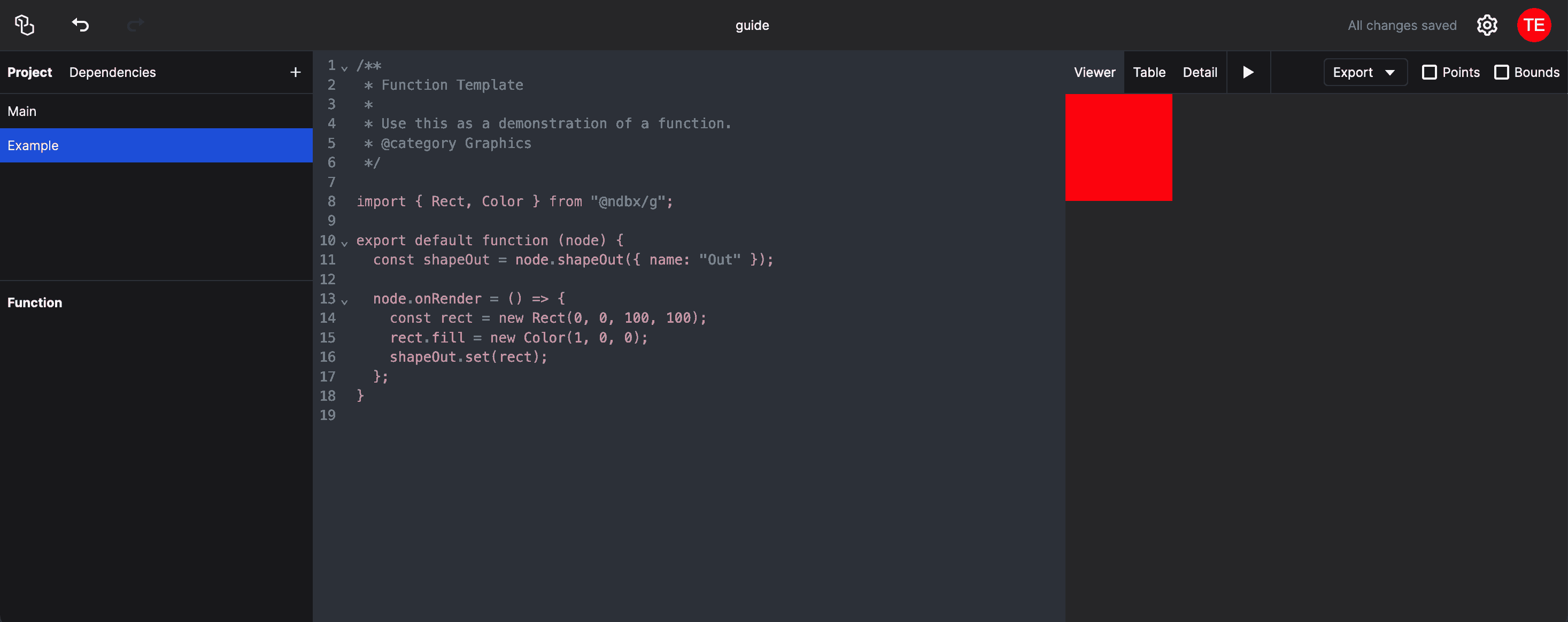 Basic Template of Function Item